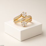 Whirl of Diamonds Rings 9K White Gold