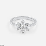 Floret Diamond Rings 9K White Gold