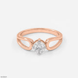 0.50 Carat Vivid Round Solitaire Ring 14K Rose Gold