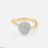 Dome Cluster Diamond Rings 9K Yellow Gold