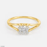 Galaxy Solitaire Diamond Rings 14K White Gold