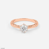 Isobell Solitaire Diamond Rings 14K Rose Gold