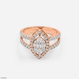 Vintage Marquise Diamond Rings 9K White Gold