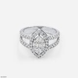 Vintage Marquise Diamond Rings 9K White Gold