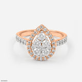 Pear Engagement  Diamond Rings 14K Yellow Gold