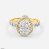 Pear Engagement  Diamond Rings 9K Yellow Gold