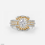 0.75 Carat Round Solitaire Halo Ring 14K Yellow Gold