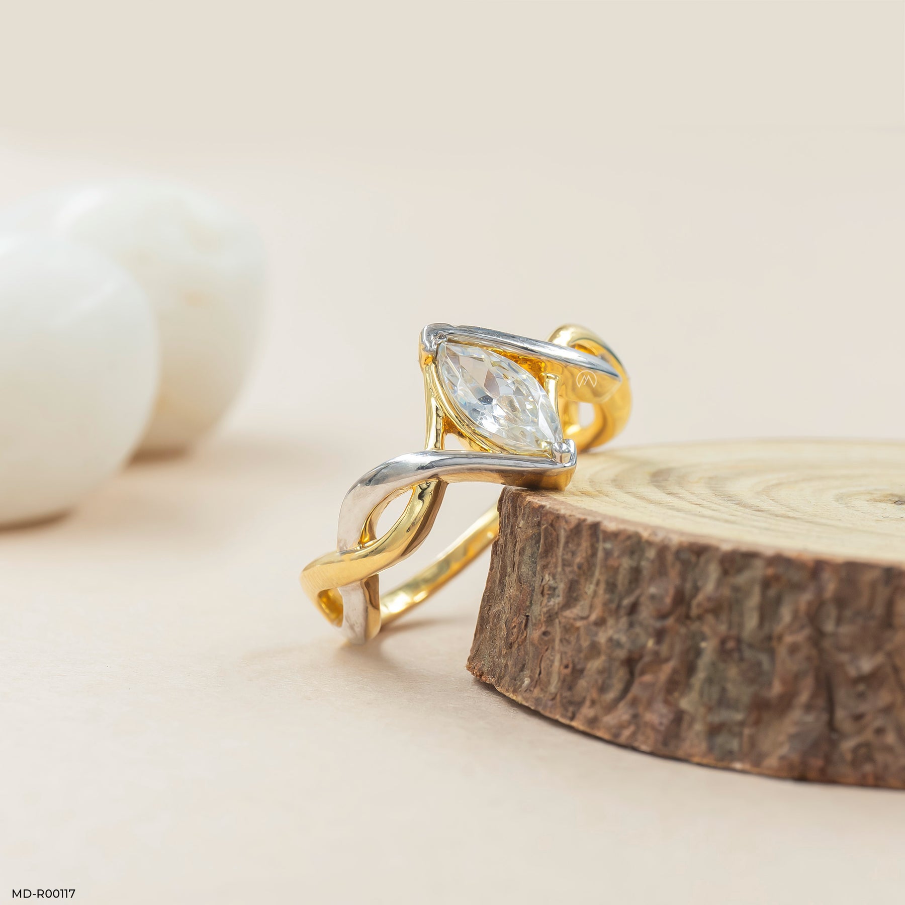0.75 Carat Marquee Diamond Ring 9K Rose Gold