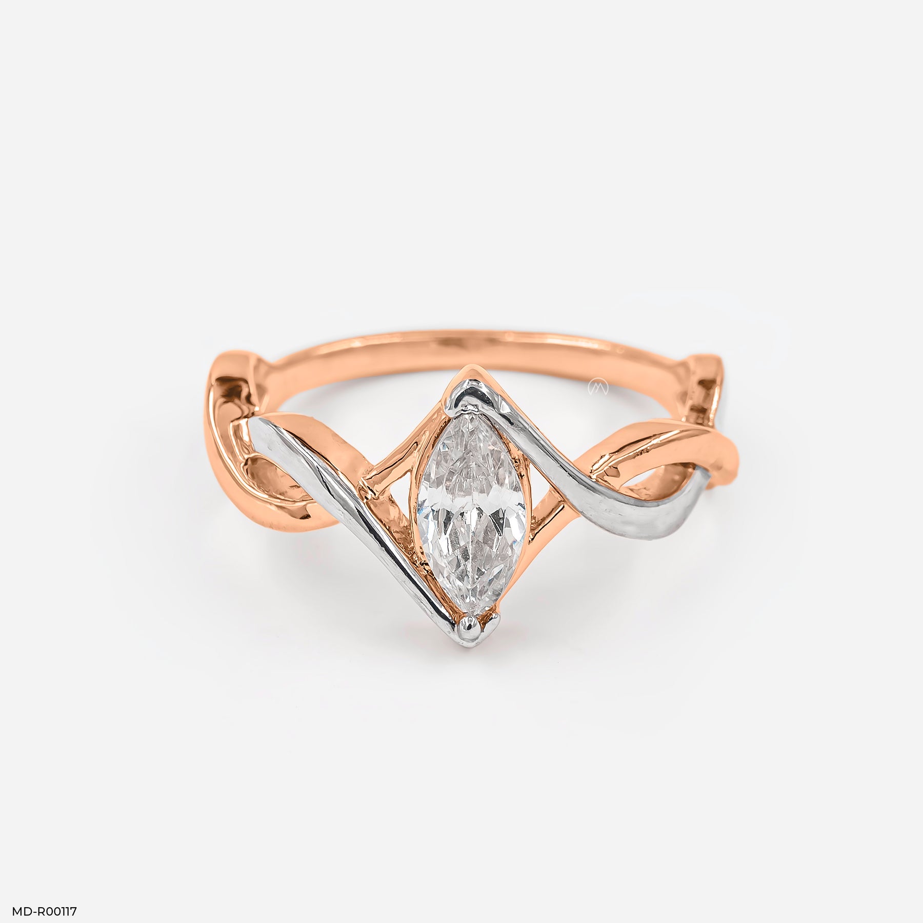 0.75 Carat Marquee Diamond Ring 9K Rose Gold