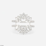 The Trio-Crimson Elliptical Rings 9K Yellow Gold
