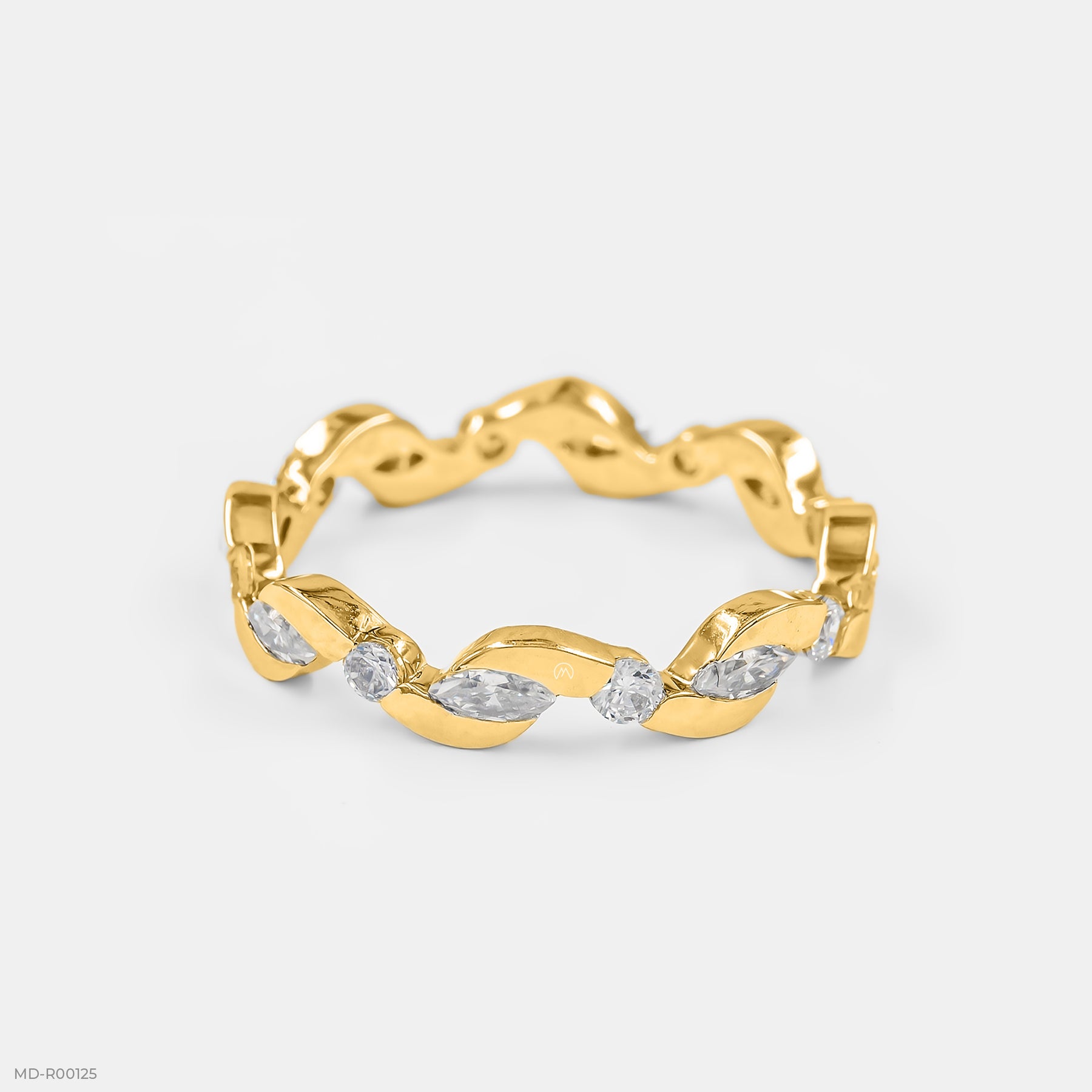 Waterdrop Trail  Diamond Rings 14K Yellow Gold
