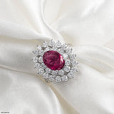 1.5 Carat Crimson Lab Diamond Ring 14K White Gold