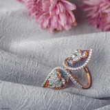 Frozen Leaf Duet Ring 14K White Gold