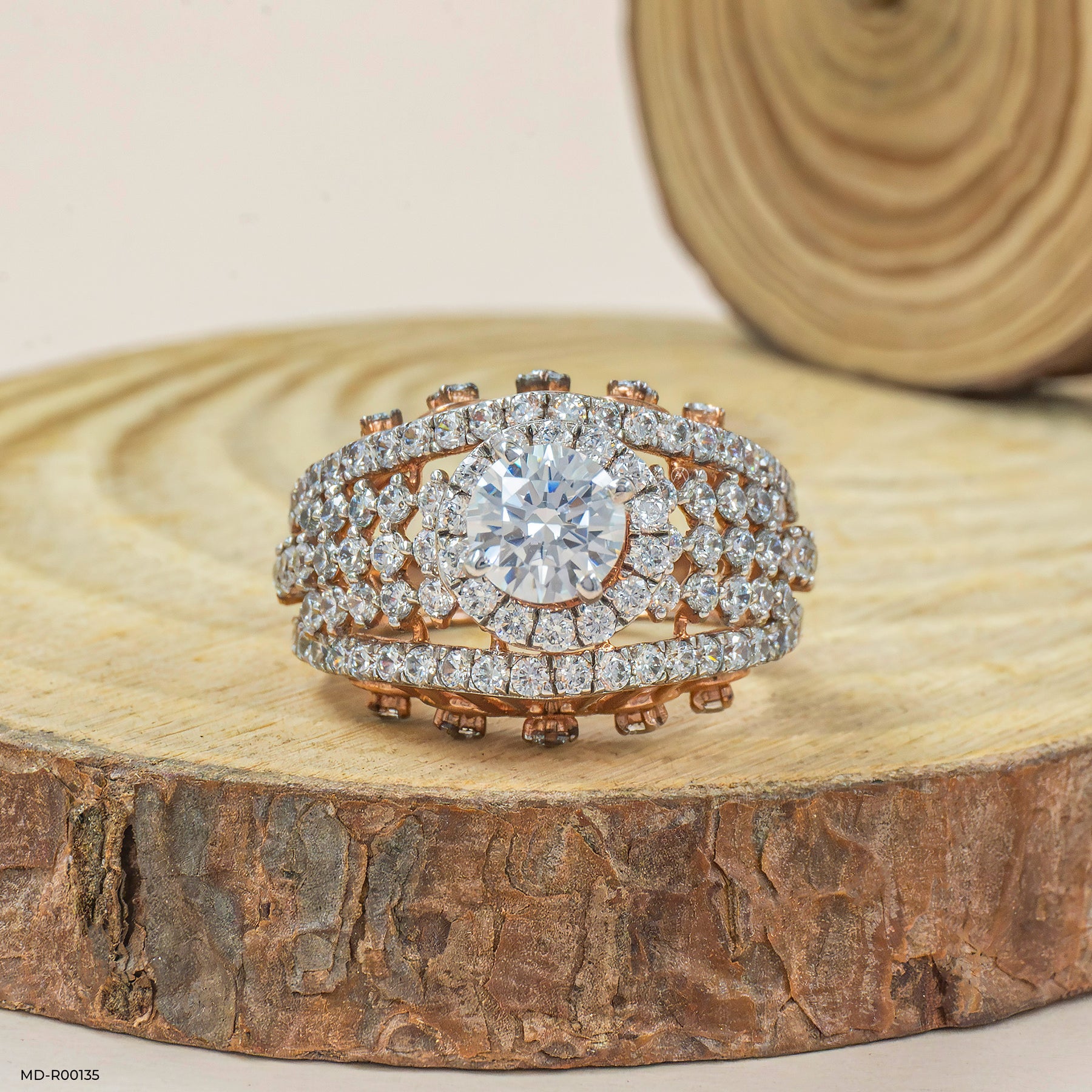 1 Carat Round Pretty Diamond Ring 14K White Gold