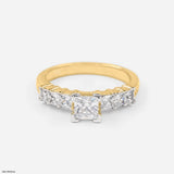 1 Carat Squarebea Diamond Ring 14K White Gold