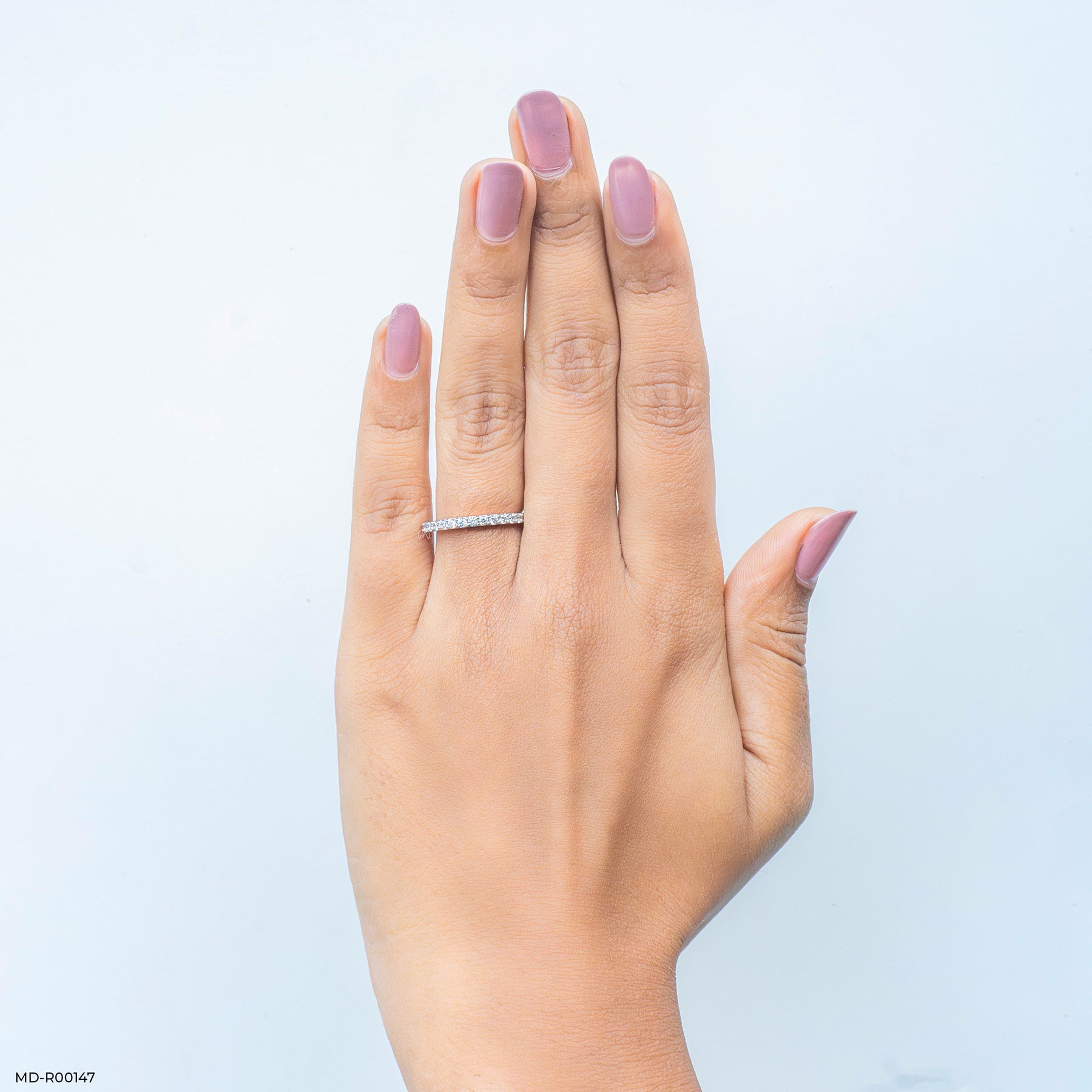 Classic Diamond Wedding Band Rings 14K Rose Gold