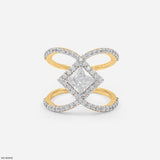 Infinity Princess-Cut Ring 14K Yellow Gold