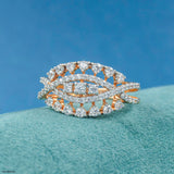 Nature Inspired Round Diamond Rings 14K Yellow Gold