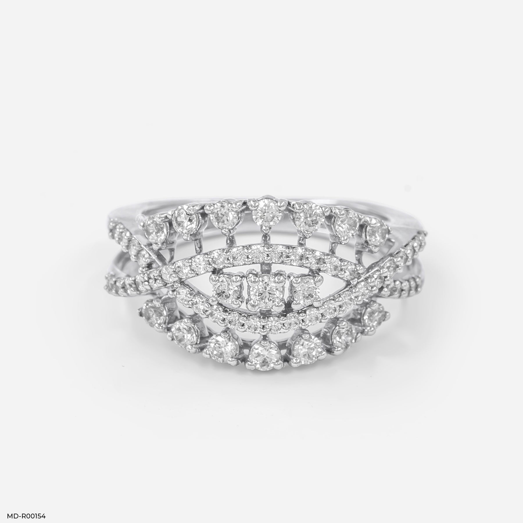 Nature Inspired Round Diamond Rings 14K Yellow Gold