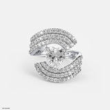 The Heart-Shaped Pave Ring 9K Rose Gold