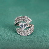 The Heart-Shaped Pave Ring 9K Rose Gold