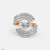 The Heart-Shaped Pave Ring 9K Rose Gold