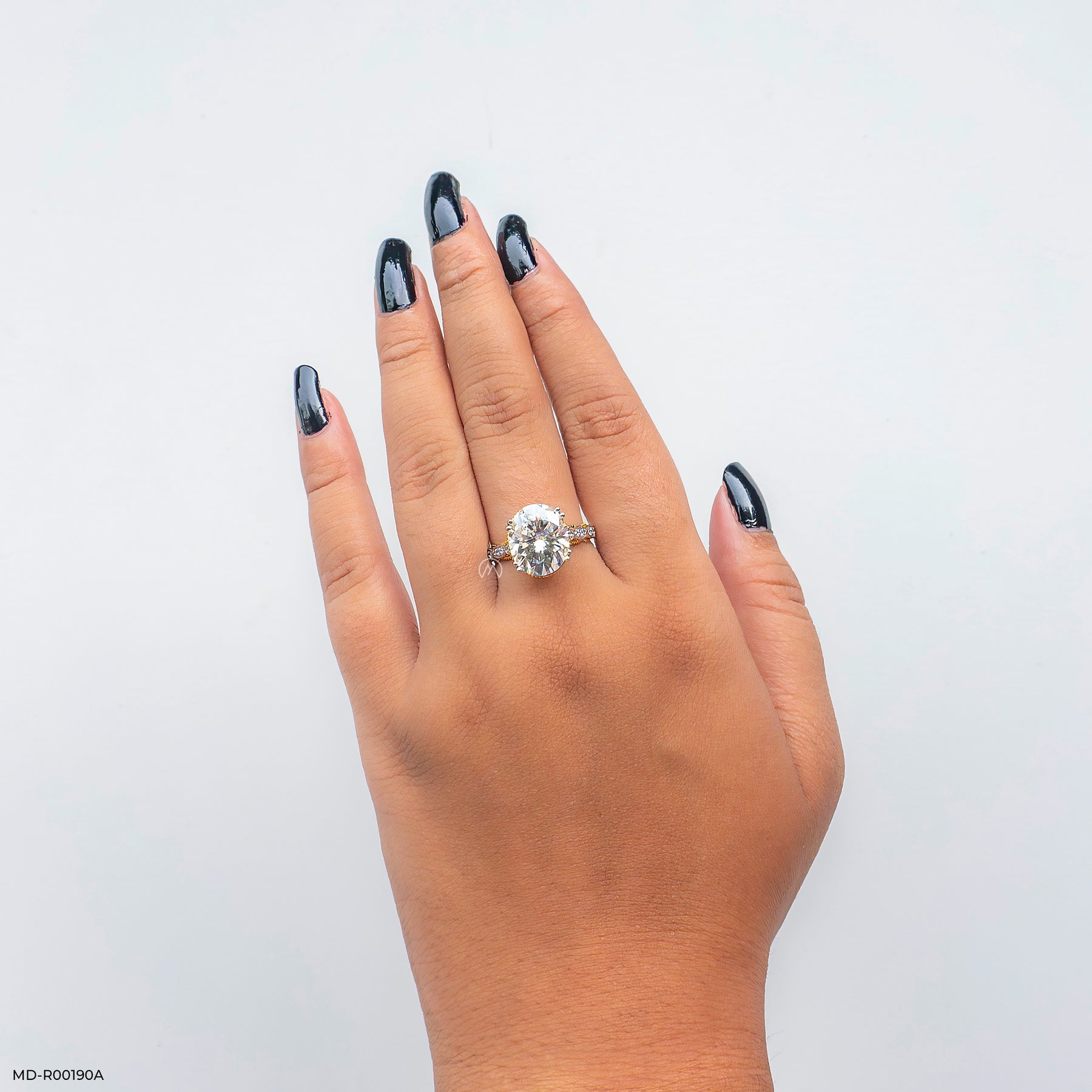 5 Carat Oval Shape Solitaire Ring 14K Yellow Gold