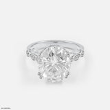 5 Carat Oval Shape Solitaire Ring 18K White Gold