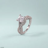 1.5 Carat Princess Cut Diamond Ring 14K White Gold