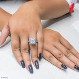 2.5 Carat Princess Cut Double Halo Ring 14K White Gold