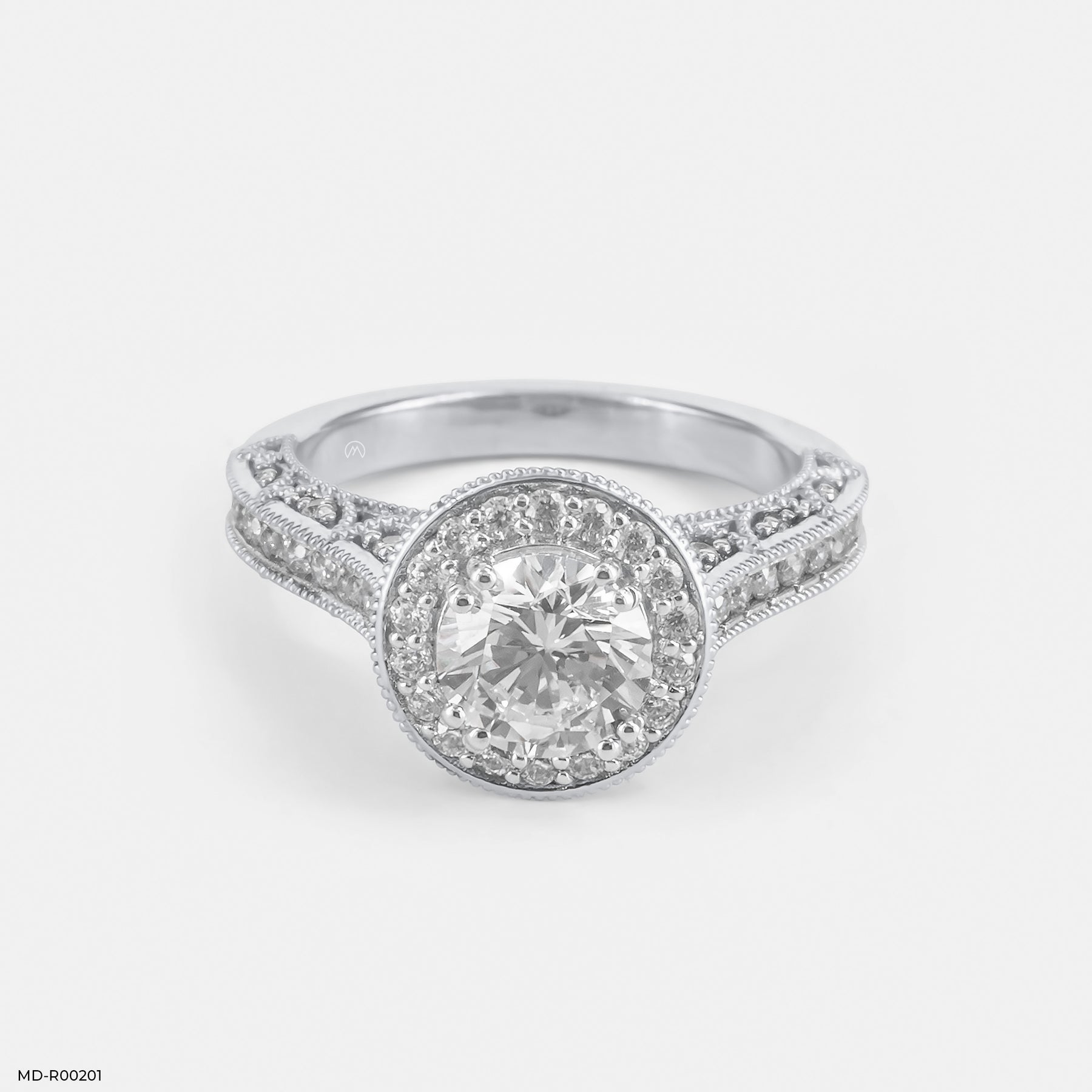 The Round Brilliant Vintage Halo Ring 9K Rose Gold