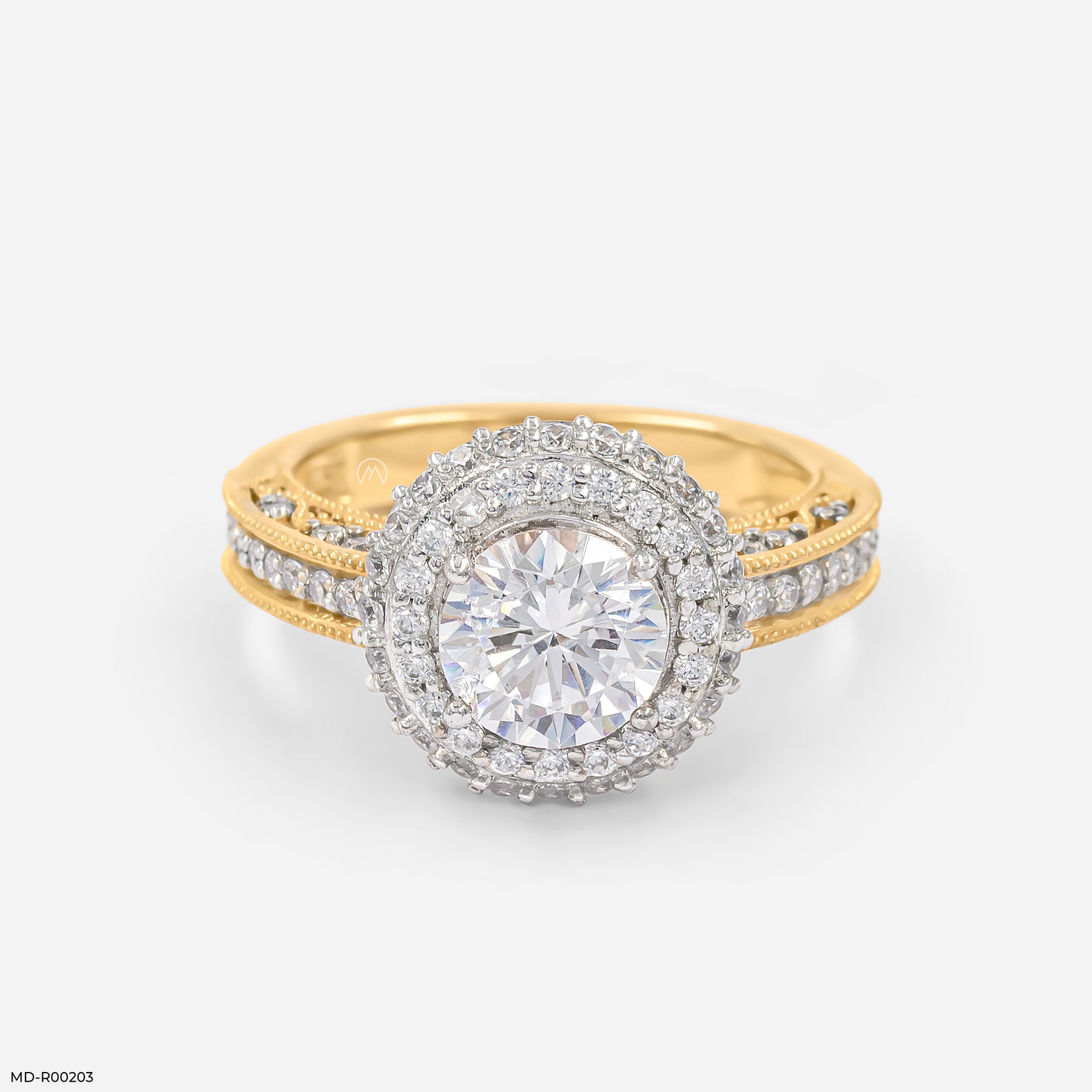 The Vintage Halo Ring 9K White Gold