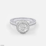 1 Carat Round Solitaire Double Halo Ring 14K White Gold