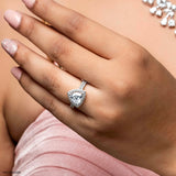 1.5 Carat Triangular Brilliant Cut Halo Ring 14K White Gold