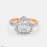 1.5 Carat Triangular Brilliant Cut Halo Ring 14K White Gold