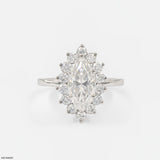 The Marquise Diamond Sunburst Ring 18K White Gold