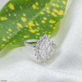 The Marquise Diamond Sunburst Ring 18K White Gold