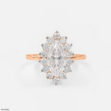 The Marquise Diamond Sunburst Ring 18K White Gold
