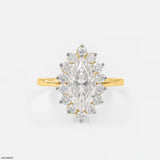 The Marquise Diamond Sunburst Ring 18K Yellow Gold