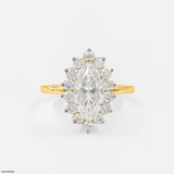 The Marquise Diamond Sunburst Ring 18K White Gold