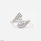 1 Carat Pear Solitaire Ring 14K White Gold