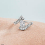 1 Carat Pear Solitaire Ring 14K White Gold