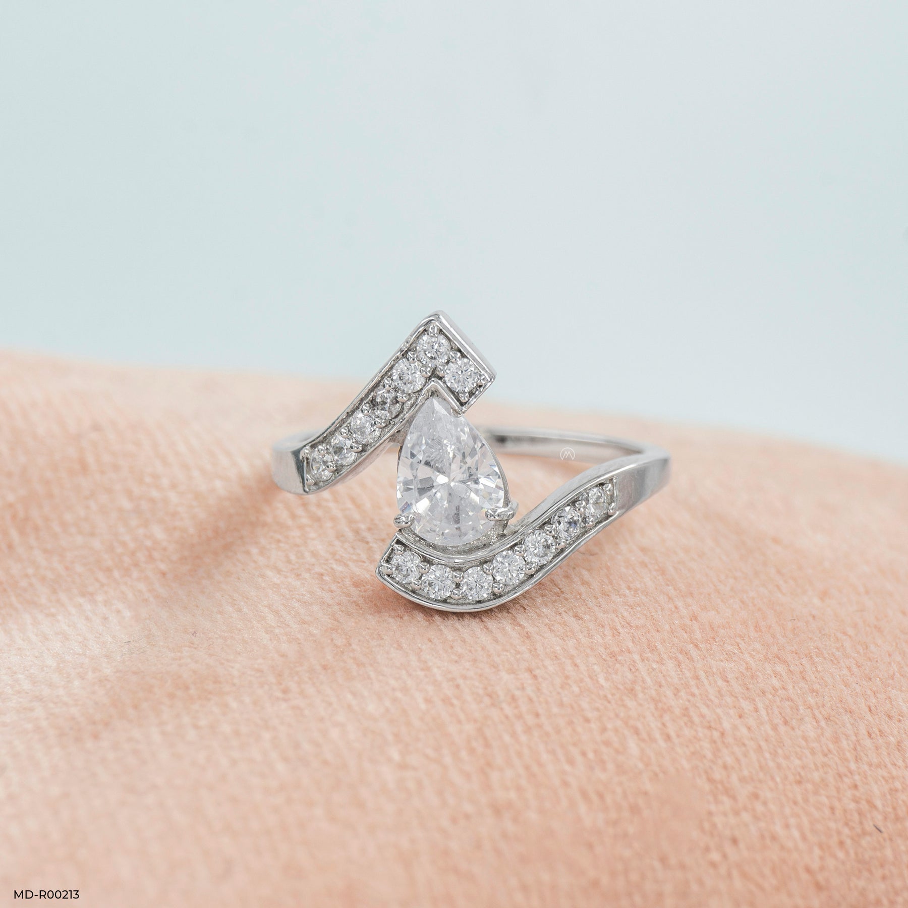 1 Carat Pear Solitaire Ring 14K White Gold