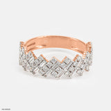 0.75 Carat Chevron Cascade Lab Diamond Band 14K Rose Gold