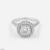 1.5 Carat Cushion Solitaire Halo Ring 9K Rose Gold