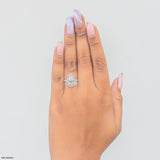 1.5 Carat Pear Solitaire Halo Lab Diamond Ring 14K Rose Gold