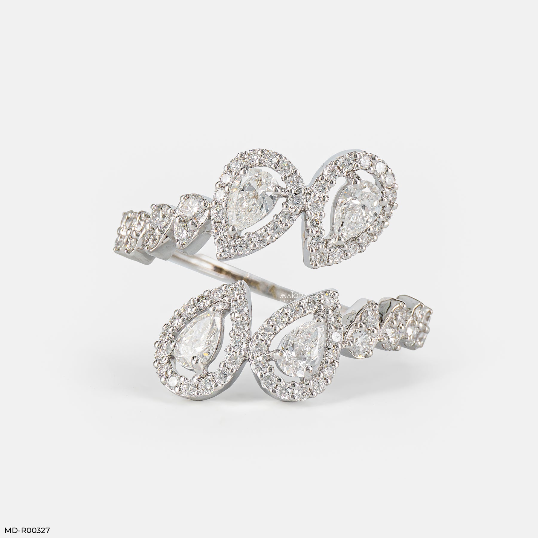 The Twin Cascade Ring 9K Yellow Gold