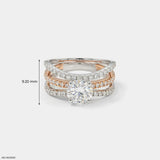 1.5 Carat Round Solitaire Trinity Lab Diamond Ring 14K Rose Gold