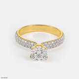 1 Carat Round Solitaire Micropave Ring Platinum 950