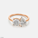2 Carat Toi Et Moi Solitaire Ring 14K Rose Gold